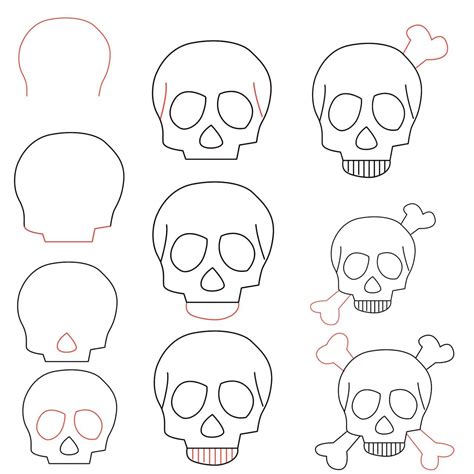 how to draw a skull easy.